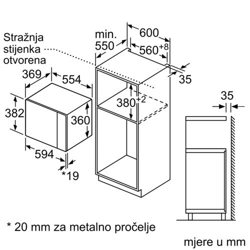 Bosch mikrovalna pećnica ugradbena BFL554MS0 slika 9