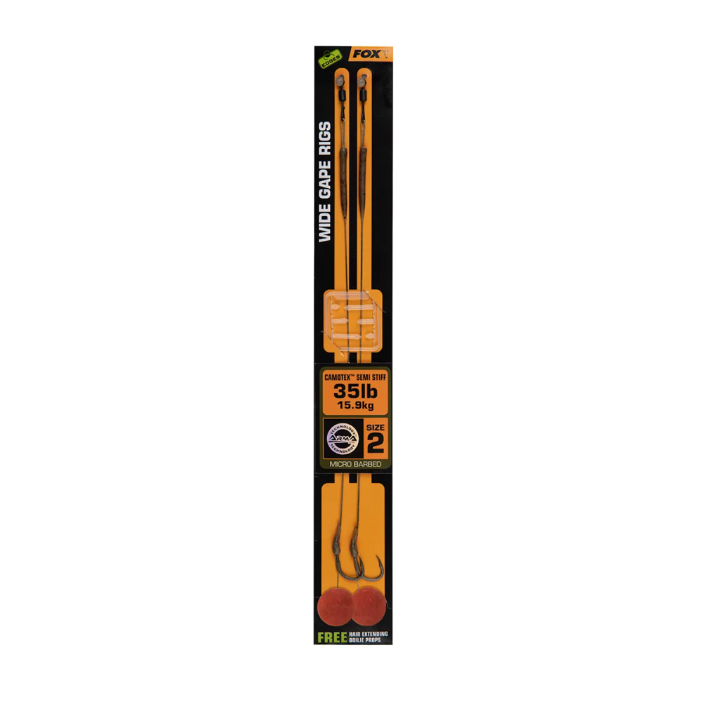 CCR175 Fox Edges Wide Gape 2 - 35lb Camotex Semi Stiff x 2 slika 1