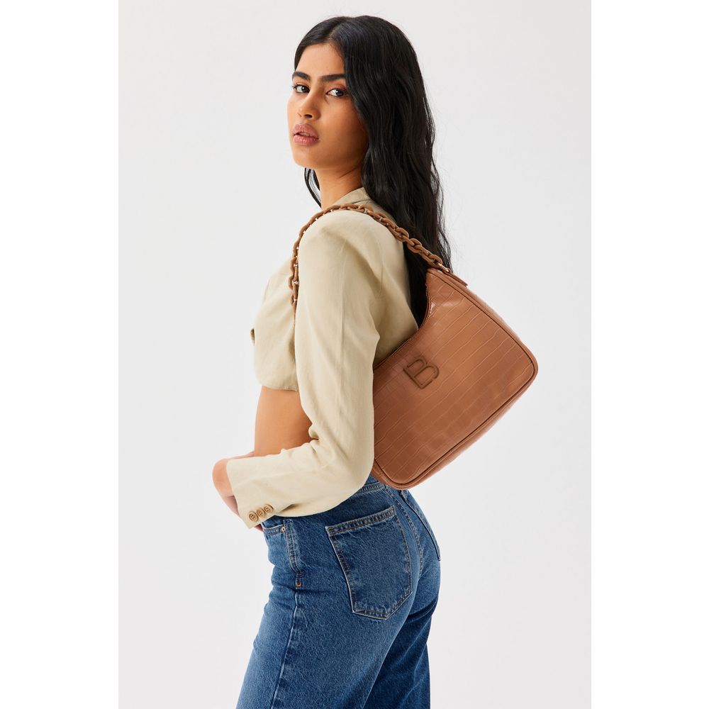 Elegantna Torba preko Ramena 'Croco Tan' u Boji Tana slika 10