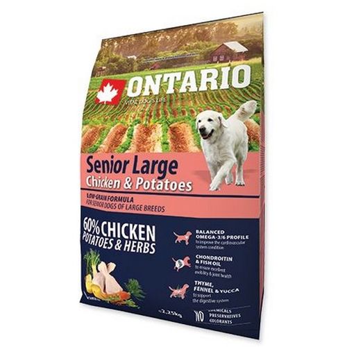 ONTARIO HRANA ZA PSE, SENIOR LARGE, PILETINA&KRUMPIR 12KG slika 1