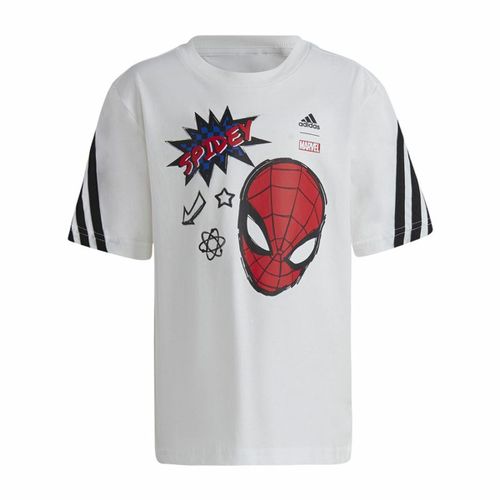 Dječja Majica Kratkih Rukava Adidas Spider-Man Bijela za 6-7 Godina slika 1