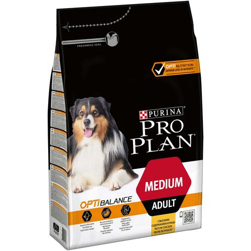 PRO PLAN Medium, OptiBalance, bogato piletinom, 3 kg slika 1