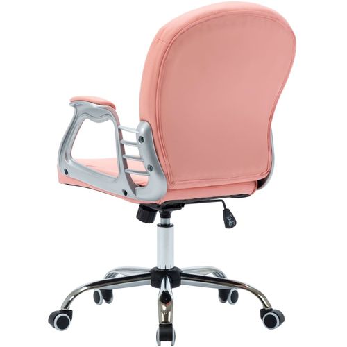 Okretna uredska stolica od umjetne kože ružičasta slika 23
