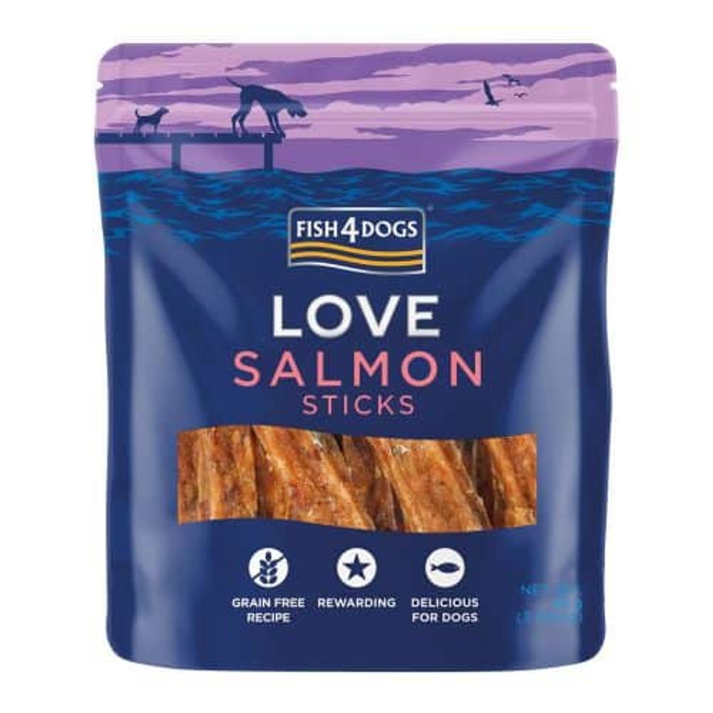Fish4Dogs LOVE poslastice – Salmon sticks 85g, štapići od lososa slika 1