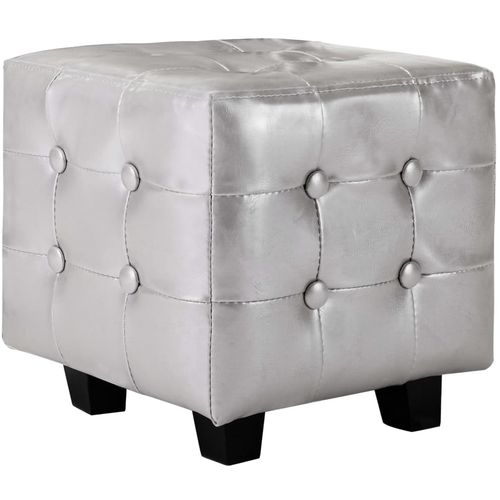 Fotelja od umjetne kože s osloncem za noge srebrna slika 7