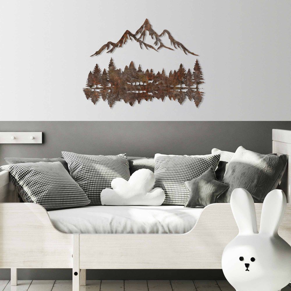 Decorative metal wall accessory Rusty Landscape 2, colour: antiquation slika 4