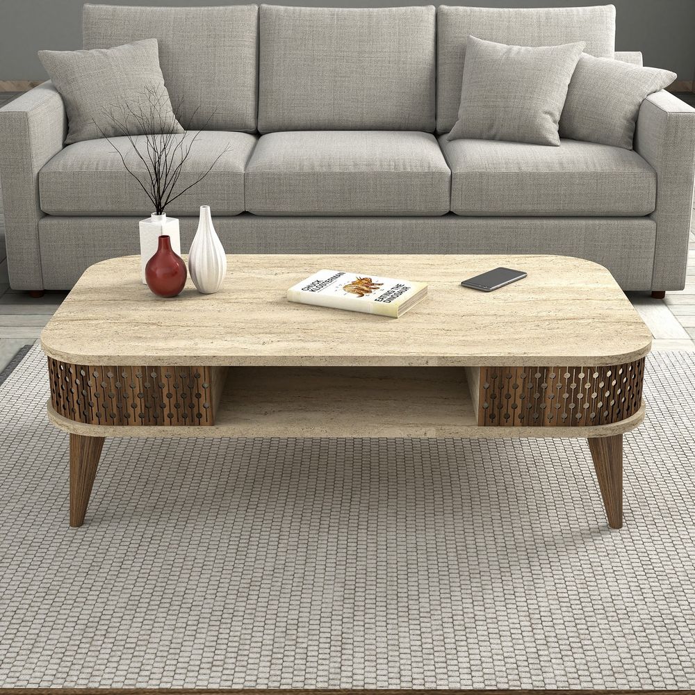 Stolić za kafu Eylul boja travertinskog kamena slika 2