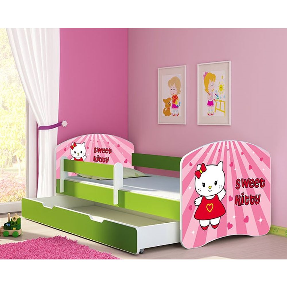 ACMA Dječiji krevet Acma II sa ladicom Green - 140x70cm - Dezen 15 slika 1