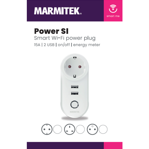 MARMITEK, pametni Wi-Fi utikač - 15A | 2 USB | uključivanje/isključivanje IEC F slika 5
