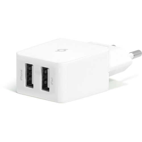 Punjač Zidni MFi (Apple license) - 2xUSB - White - +Lightning cable 1m slika 1