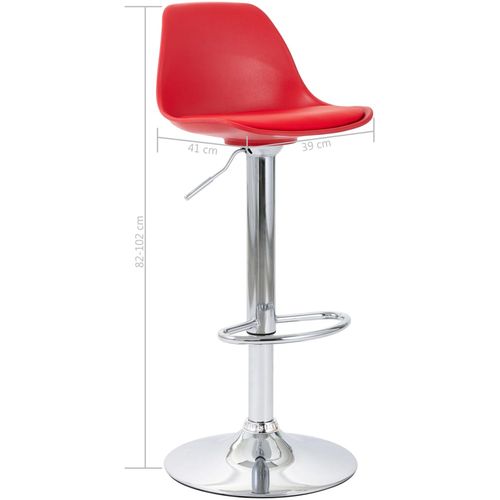 Barska stolica od umjetne kože crvena slika 9