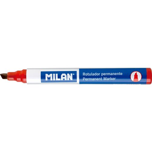 Marker permanentni MILAN 4mm kosi vrh crveni, pakiranje 12/1 slika 1