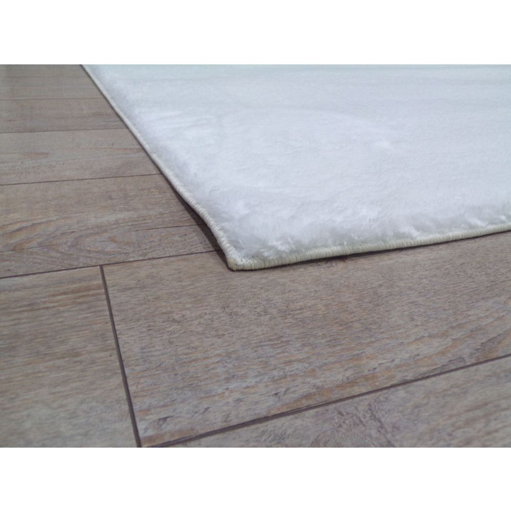 Mekani plišani tepih - bijela boja (80 x 150 cm) slika 2