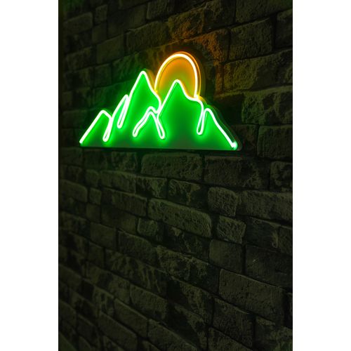 Wallity Ukrasna plastična LED rasvjeta, Mountain - Green, Yellow slika 1