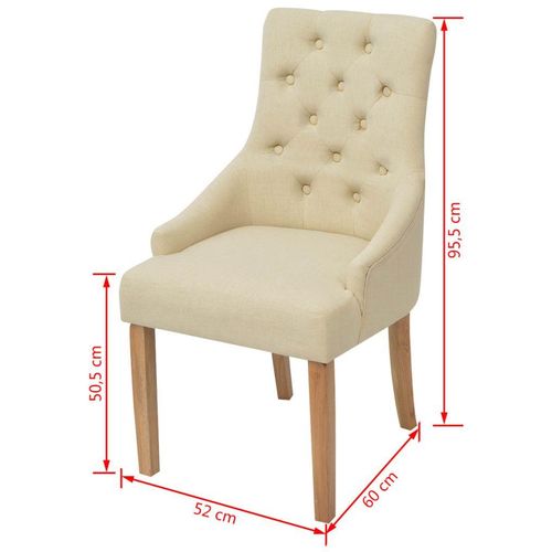 Blagovaonske stolice od tkanine 2 kom krem slika 1