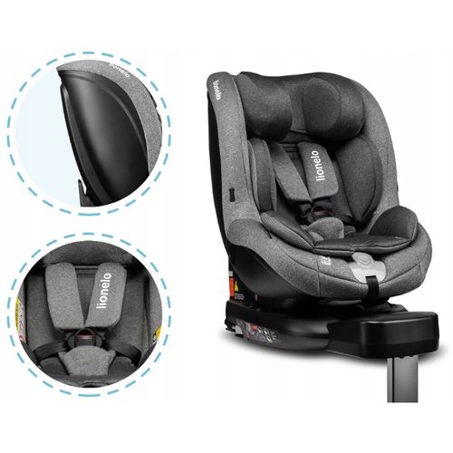 Lionelo autosjedalica Antoon, i-Size R129, 360°, ISOFIX, 0-18Kg, siva, 5g jamstv slika 2