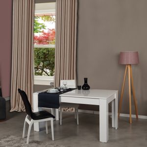 Bois - Shiny White White Extendable Dining Table