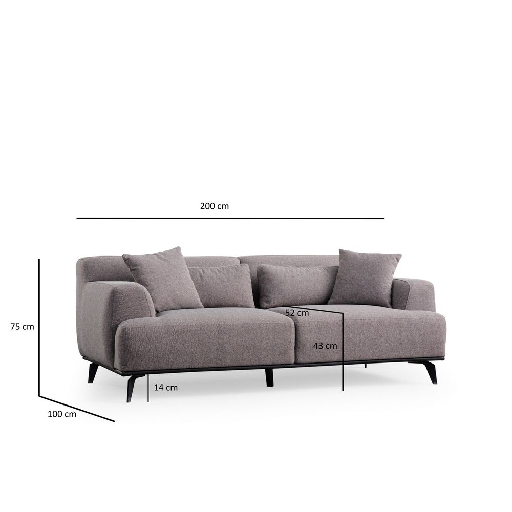 Sofa Jaguar 2 - Smeđa, Siva Smeđa, Dvosjed slika 9