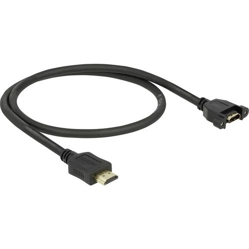 Delock HDMI produžetak HDMI A utikač, HDMI A utičnica 0.50 m crna 85463 high speed HDMI sa eternetom, pozlaćeni kontakti HDMI kabel slika 3