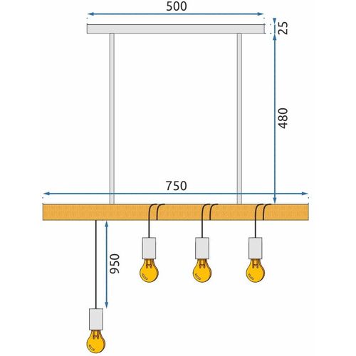 TOOLIGHT STROPNA SVJETILKA VISEĆA LINE APP974-4CP slika 12