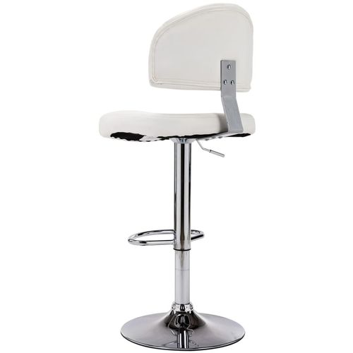 Barski stolac od umjetne kože bijeli slika 40