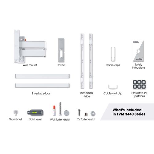 Vogels TVM3443WH, zidni nosač za ekrane od 32"-65", nagib do 20° pomak 180° slika 5