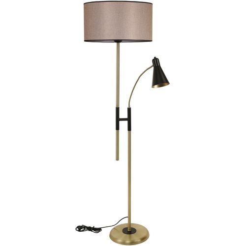 Forza Eskitme Lambader Silindir Koyu Hasır Abajurlu   Wicker Floor Lamp slika 2