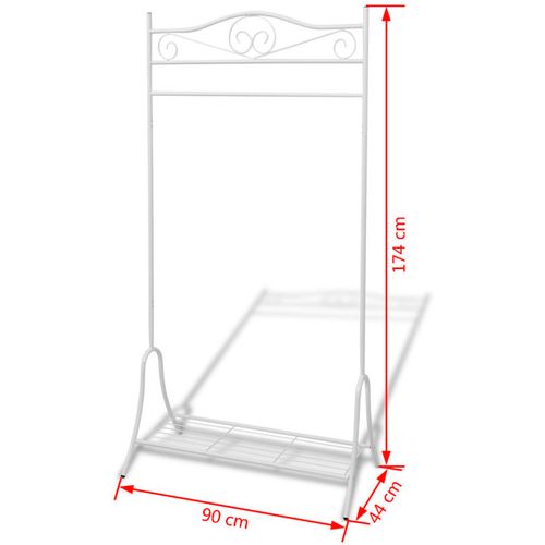 Stalak za odjeću bijeli metalni slika 20
