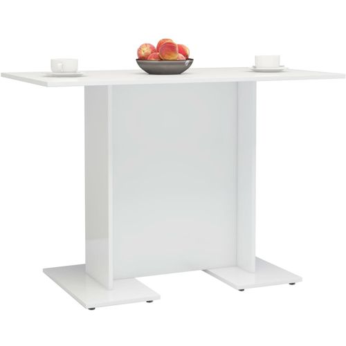 Blagovaonski stol visoki sjaj bijeli 110 x 60 x 75 cm iverica slika 22