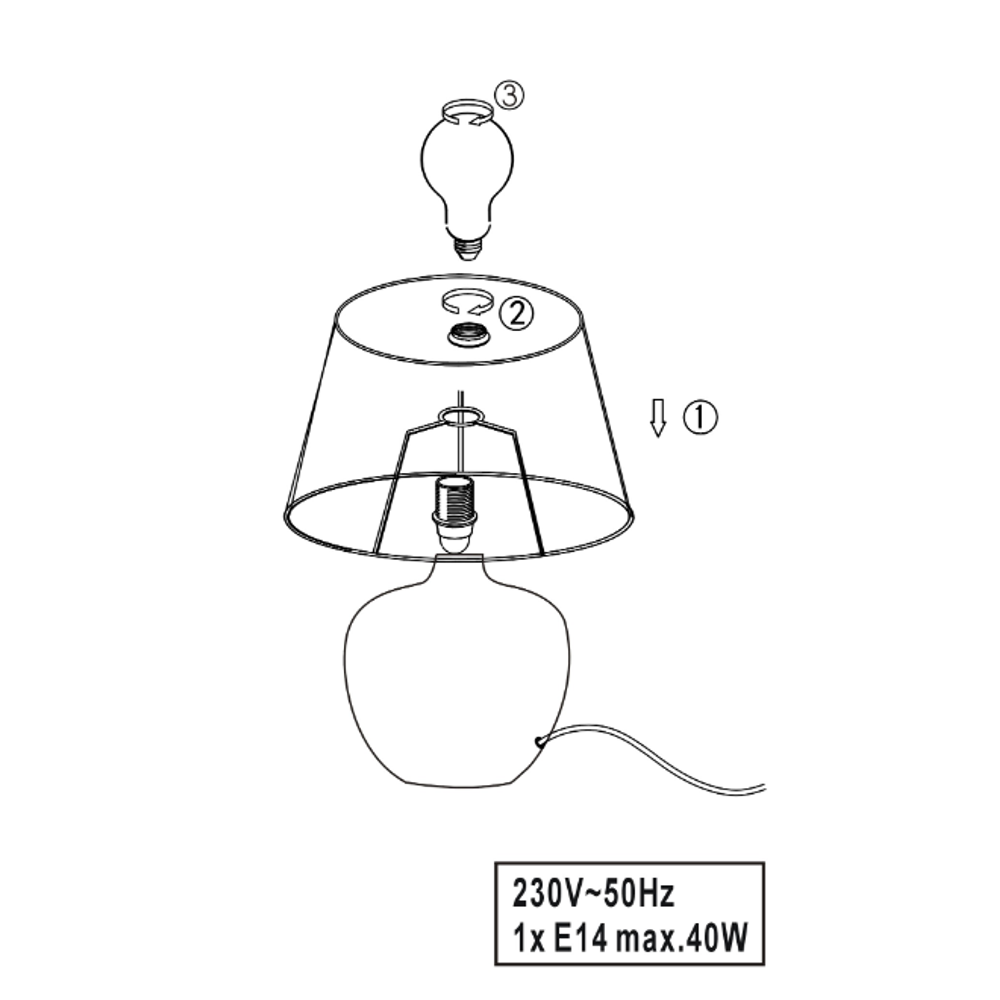 LUXOR 26CM. GOLD stona lampa slika 2