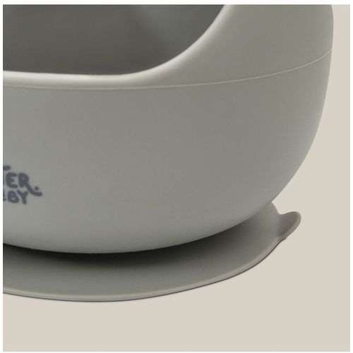 InterBaby Silikonska zdjelica + žlica Grey Petrol slika 4