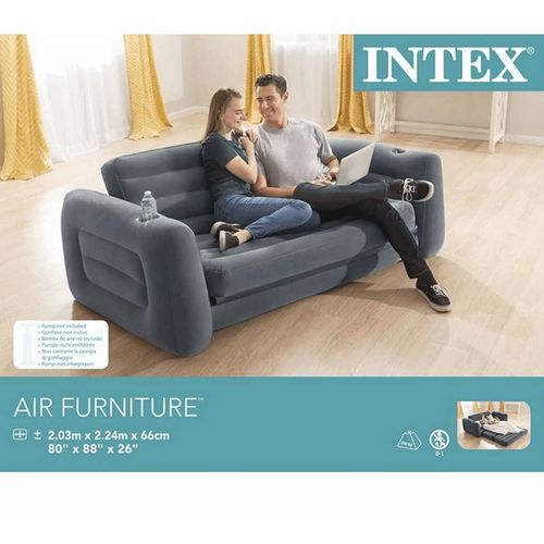 Intex fotelja na razvlačenje 203 x 231 x 66 cm tamnosiva slika 10