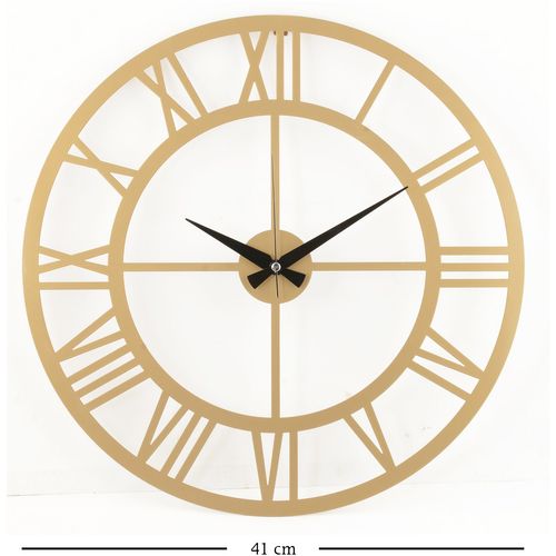 Romantal New - Gold Gold Decorative Wall Clock slika 3