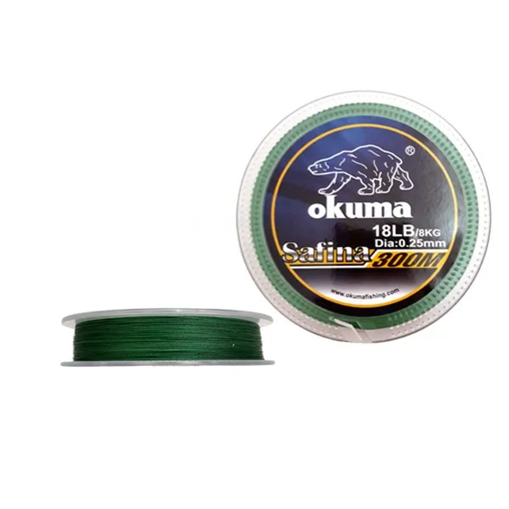 Okuma Safina Braid Green 300m 0.44mm 4nitna struna za ribolov slika 1