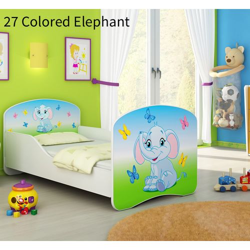 Dječji krevet ACMA s motivom 140x70 cm 27-colored-elephant slika 1