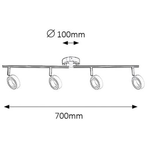 Rabalux Zora 4xspot sa ugrađenim LED sa sijalicom,hrom Spot rasveta slika 3