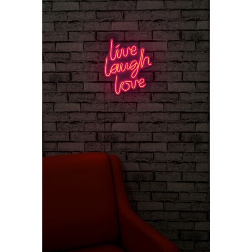 Wallity Ukrasna plastična LED rasvjeta, Live Laugh Love - Pink slika 12