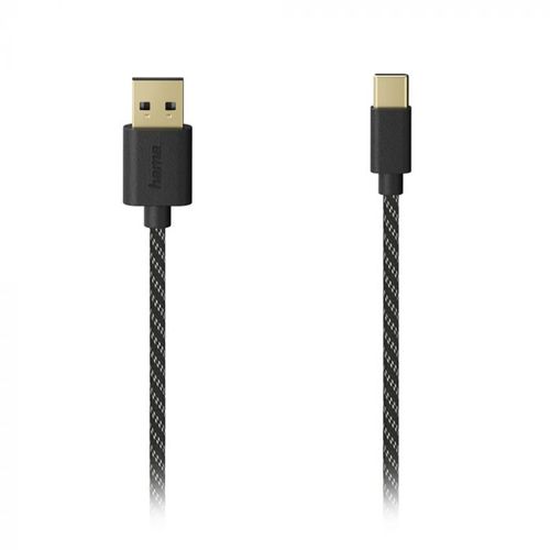 Hama USB-C 2.0 kabl, pozlata, tkanina, 1.50m      24 kom u kutiji slika 1