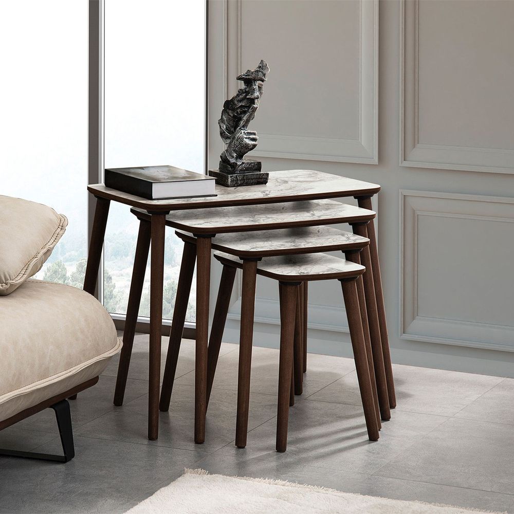 Nesting Table Luci - Set od 4 komada u bijeloj boji slika 3