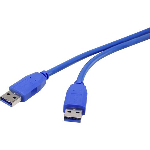 Renkforce USB kabel USB 3.2 gen. 1 (USB 3.0) USB-A utikač, USB-A utikač 1.00 m plava boja pozlaćeni kontakti RF-4369446 slika 3