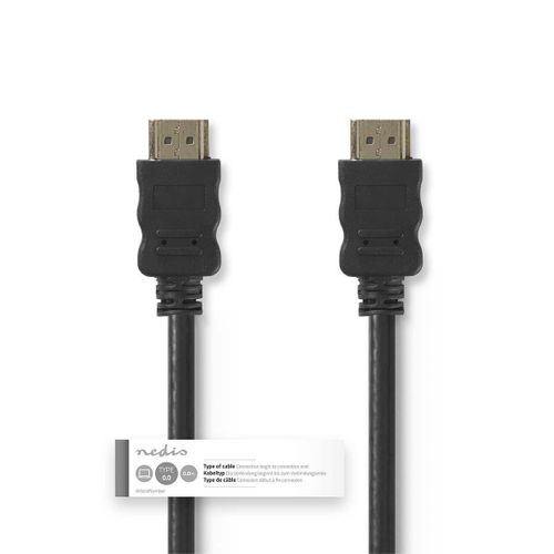 Kabel NEDIS, HDMI (M) na HDMI (M), crni, 1.5m, ethernet, pozlaćeni, bulk slika 1