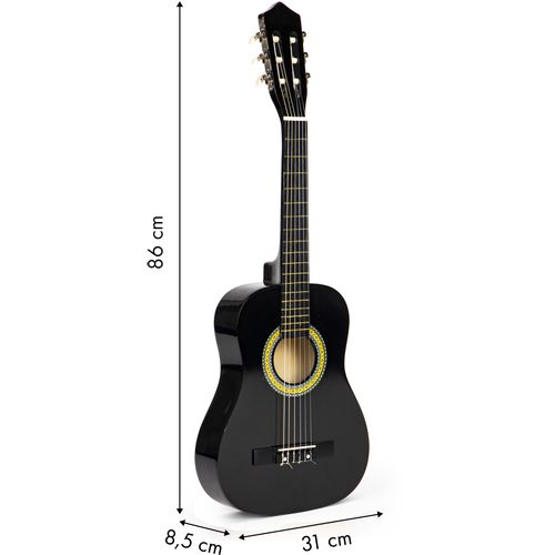 Ecotoys drvena gitara sa 6 žica crna slika 5