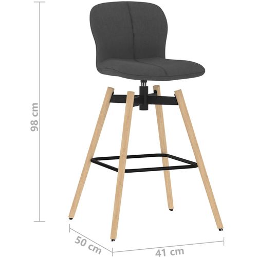 Okretne barske stolice od tkanine 2 kom tamnosive slika 31