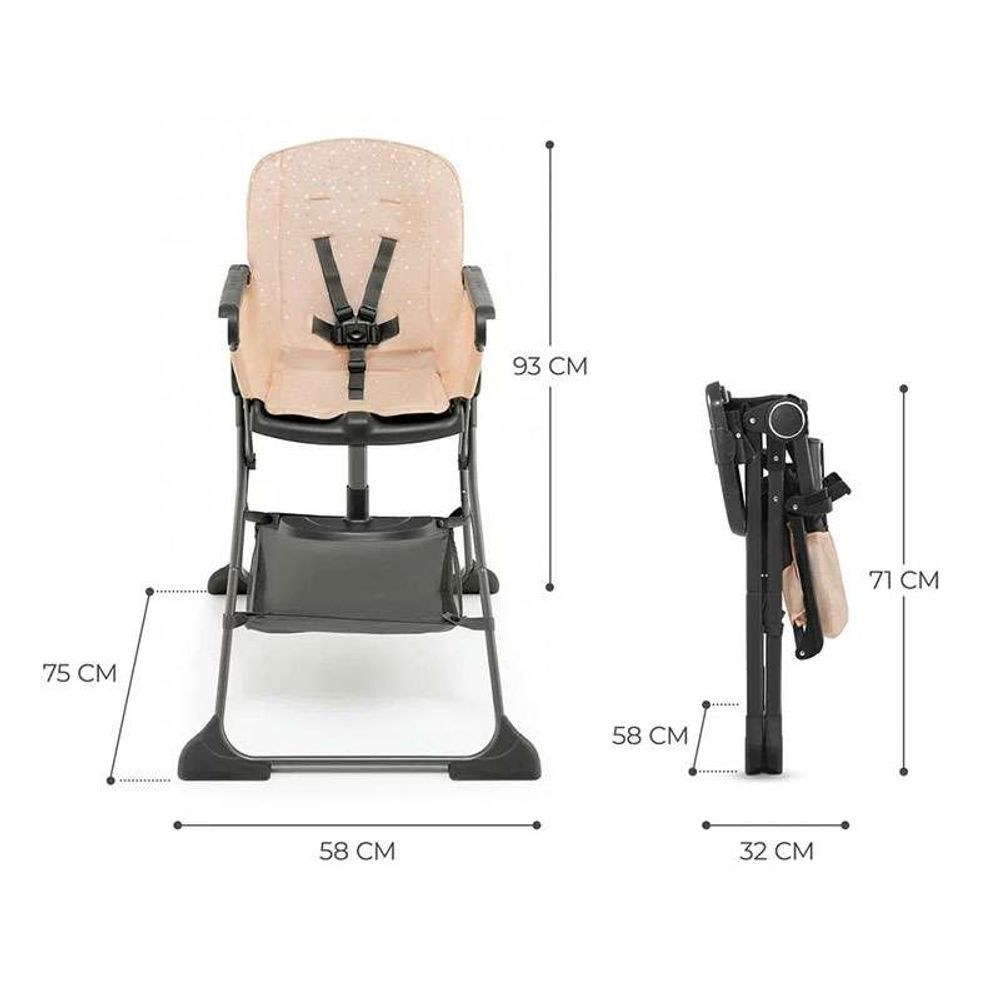 Kinderkraft Hranilica za bebe Foldee, Pink slika 4
