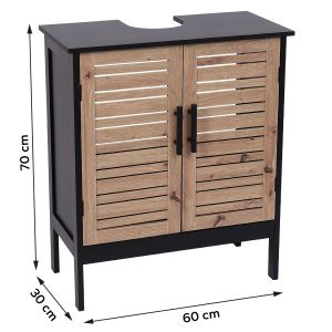 Tendance kupatilski ormarić sa 2 vrata i policom Bergen 60X30X70Cm Mdf Crno Wood 9900763