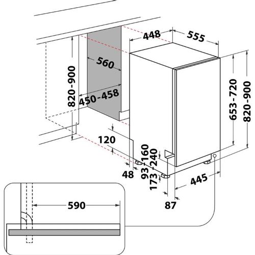 Indesit DI9E2B10 Ugradna mašina za pranje sudova, 9 kompleta slika 9