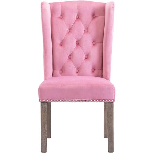 Blagovaonska stolica ružičasta baršunasta slika 4