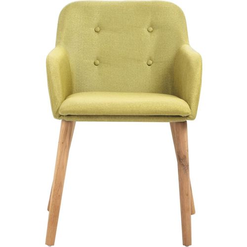 Blagovaonske stolice tkanina i hrastovina 2 kom zelene slika 11