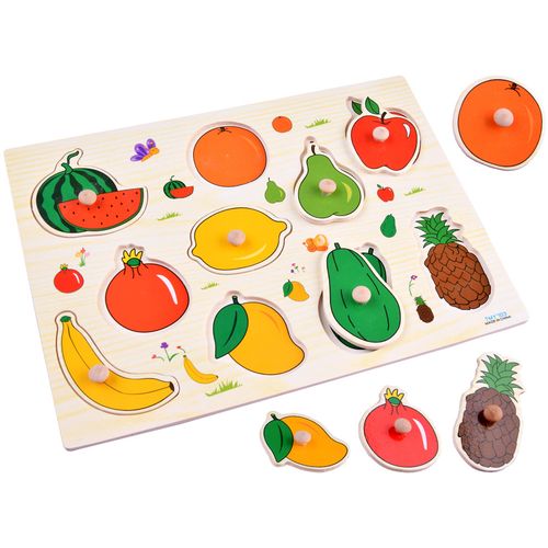 Drvena ploča slagalica voće 10 elemenata slika 3
