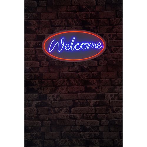 Wallity Ukrasna plastična LED rasvjeta, Welcome - Red, Blue slika 9